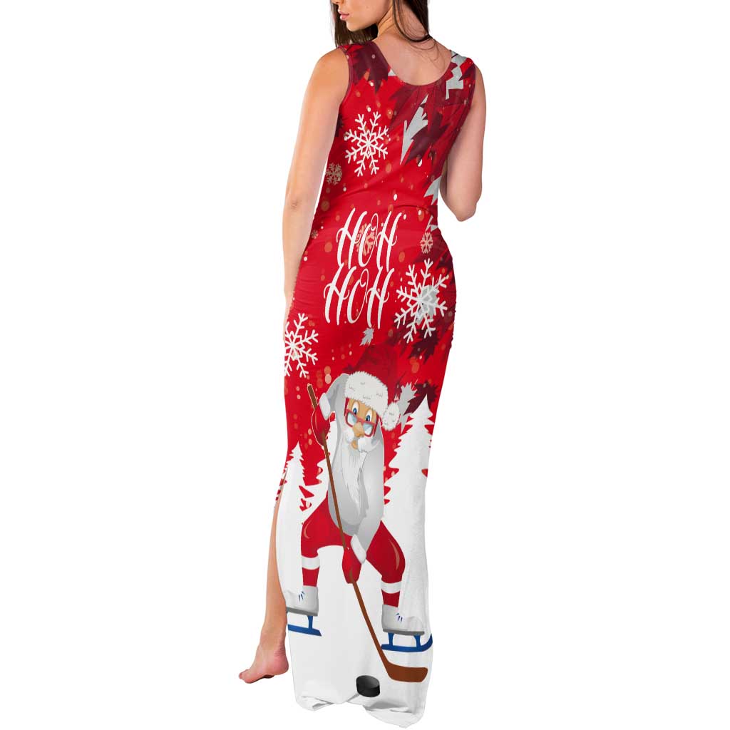 Canada Christmas Tank Maxi Dress Santa Play Hockey - Winter Forest - Wonder Print Shop