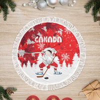 Canada Christmas Tree Skirt Santa Play Hockey - Winter Forest - Wonder Print Shop