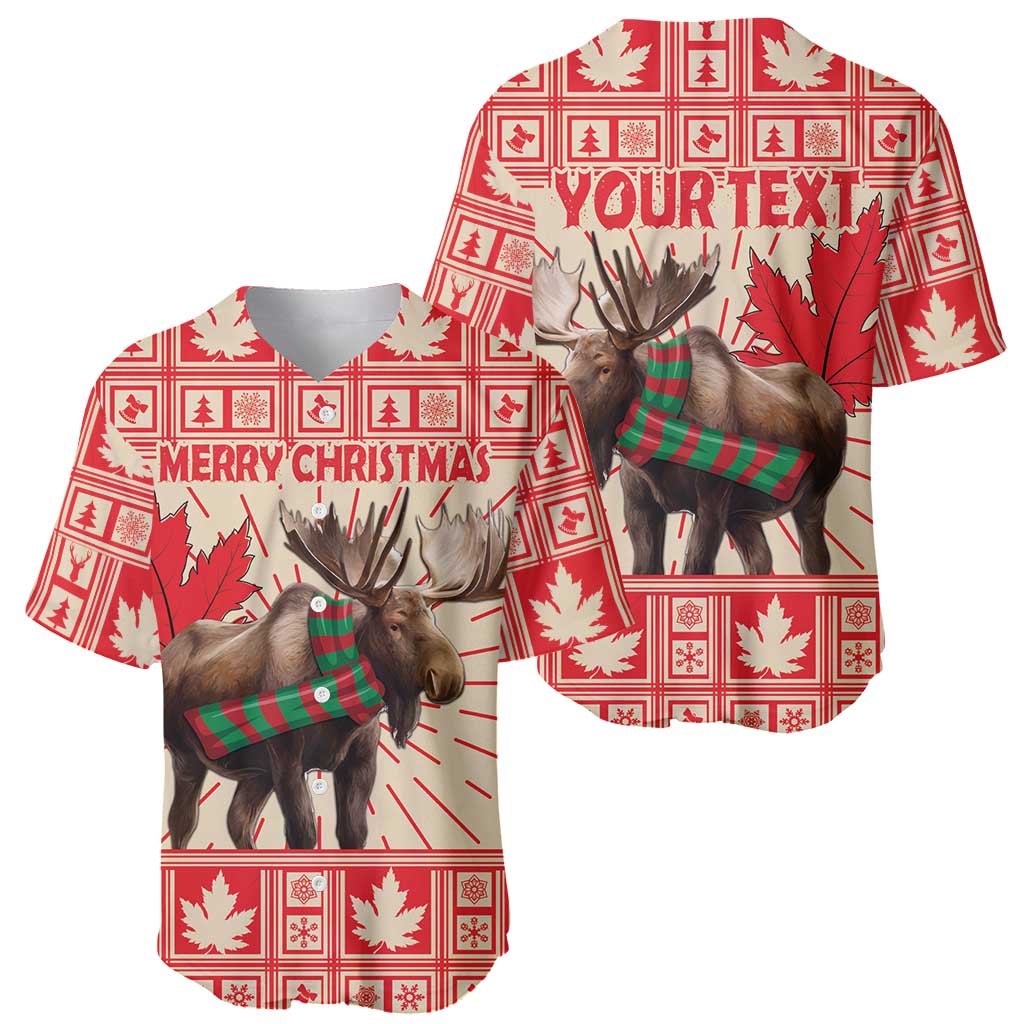 Personalized Canada Moose Baseball Jersey Maple Leaf Christmas Lightning Art - Wonder Print Shop