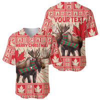 Personalized Canada Moose Baseball Jersey Maple Leaf Christmas Lightning Art - Wonder Print Shop