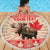 Personalized Canada Moose Beach Blanket Maple Leaf Christmas Lightning Art - Wonder Print Shop
