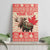 Personalized Canada Moose Canvas Wall Art Maple Leaf Christmas Lightning Art - Wonder Print Shop