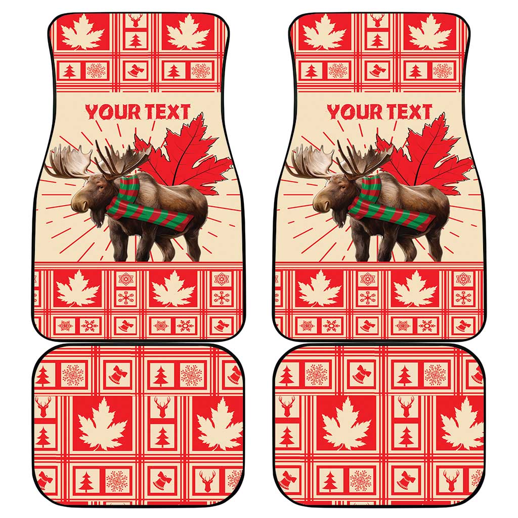 Personalized Canada Moose Car Mats Maple Leaf Christmas Lightning Art - Wonder Print Shop