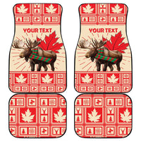 Personalized Canada Moose Car Mats Maple Leaf Christmas Lightning Art - Wonder Print Shop