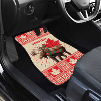 Personalized Canada Moose Car Mats Maple Leaf Christmas Lightning Art - Wonder Print Shop