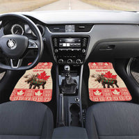 Personalized Canada Moose Car Mats Maple Leaf Christmas Lightning Art - Wonder Print Shop