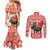 Personalized Canada Moose Couples Matching Mermaid Dress and Long Sleeve Button Shirt Maple Leaf Christmas Lightning Art