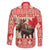 Personalized Canada Moose Family Matching Long Sleeve Bodycon Dress and Hawaiian Shirt Maple Leaf Christmas Lightning Art - Wonder Print Shop