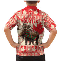 Personalized Canada Moose Family Matching Mermaid Dress and Hawaiian Shirt Maple Leaf Christmas Lightning Art - Wonder Print Shop