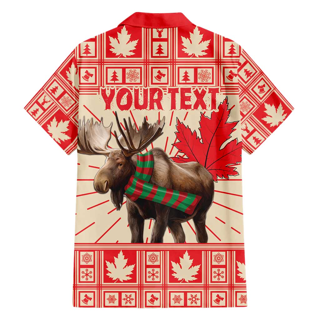Personalized Canada Moose Family Matching Short Sleeve Bodycon Dress and Hawaiian Shirt Maple Leaf Christmas Lightning Art - Wonder Print Shop