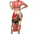 Personalized Canada Moose Family Matching Short Sleeve Bodycon Dress and Hawaiian Shirt Maple Leaf Christmas Lightning Art - Wonder Print Shop