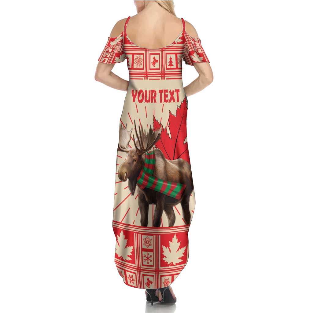 Personalized Canada Moose Family Matching Summer Maxi Dress and Hawaiian Shirt Maple Leaf Christmas Lightning Art - Wonder Print Shop
