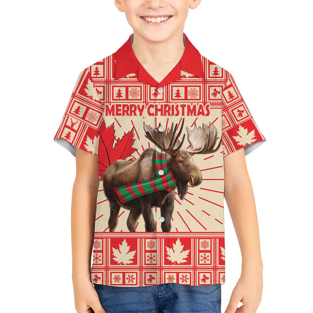 Personalized Canada Moose Family Matching Summer Maxi Dress and Hawaiian Shirt Maple Leaf Christmas Lightning Art - Wonder Print Shop