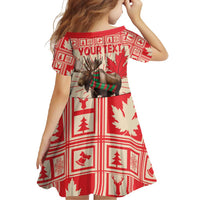Personalized Canada Moose Family Matching Tank Maxi Dress and Hawaiian Shirt Maple Leaf Christmas Lightning Art - Wonder Print Shop