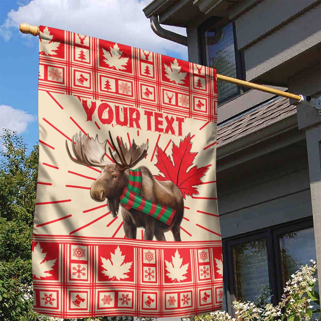 Personalized Canada Moose Garden Flag Maple Leaf Christmas Lightning Art - Wonder Print Shop
