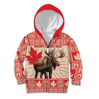 Personalized Canada Moose Kid Hoodie Maple Leaf Christmas Lightning Art - Wonder Print Shop