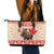 Personalized Canada Moose Leather Tote Bag Maple Leaf Christmas Lightning Art - Wonder Print Shop
