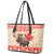 Personalized Canada Moose Leather Tote Bag Maple Leaf Christmas Lightning Art - Wonder Print Shop