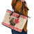 Personalized Canada Moose Leather Tote Bag Maple Leaf Christmas Lightning Art - Wonder Print Shop