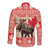 Personalized Canada Moose Long Sleeve Button Shirt Maple Leaf Christmas Lightning Art - Wonder Print Shop