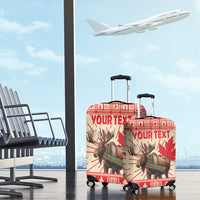 Personalized Canada Moose Luggage Cover Maple Leaf Christmas Lightning Art - Wonder Print Shop