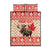 Personalized Canada Moose Quilt Bed Set Maple Leaf Christmas Lightning Art - Wonder Print Shop