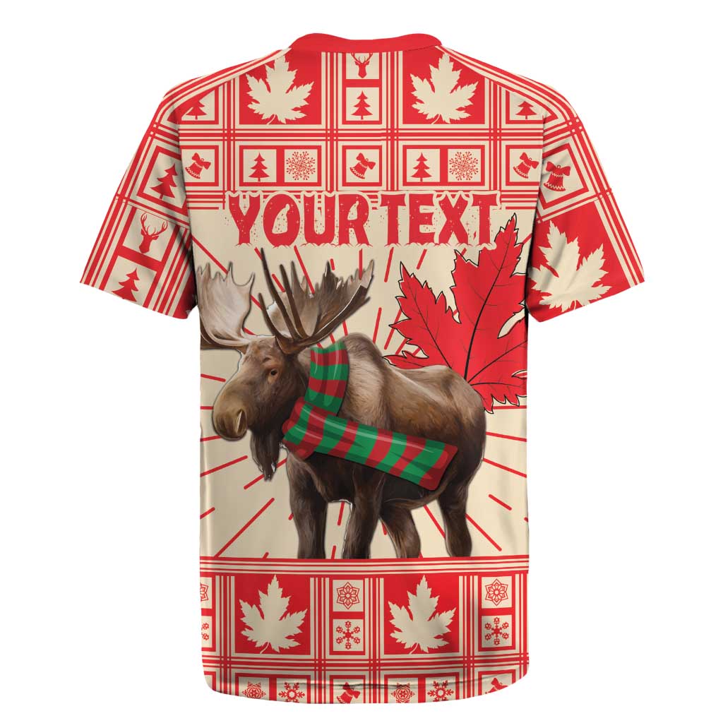 Personalized Canada Moose Rugby Jersey Maple Leaf Christmas Lightning Art - Wonder Print Shop