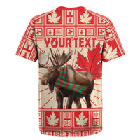Personalized Canada Moose Rugby Jersey Maple Leaf Christmas Lightning Art - Wonder Print Shop