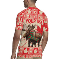 Personalized Canada Moose Rugby Jersey Maple Leaf Christmas Lightning Art - Wonder Print Shop