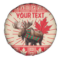 Personalized Canada Moose Spare Tire Cover Maple Leaf Christmas Lightning Art - Wonder Print Shop