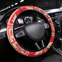 Canada Moose Steering Wheel Cover Maple Leaf Christmas Lightning Art - Wonder Print Shop
