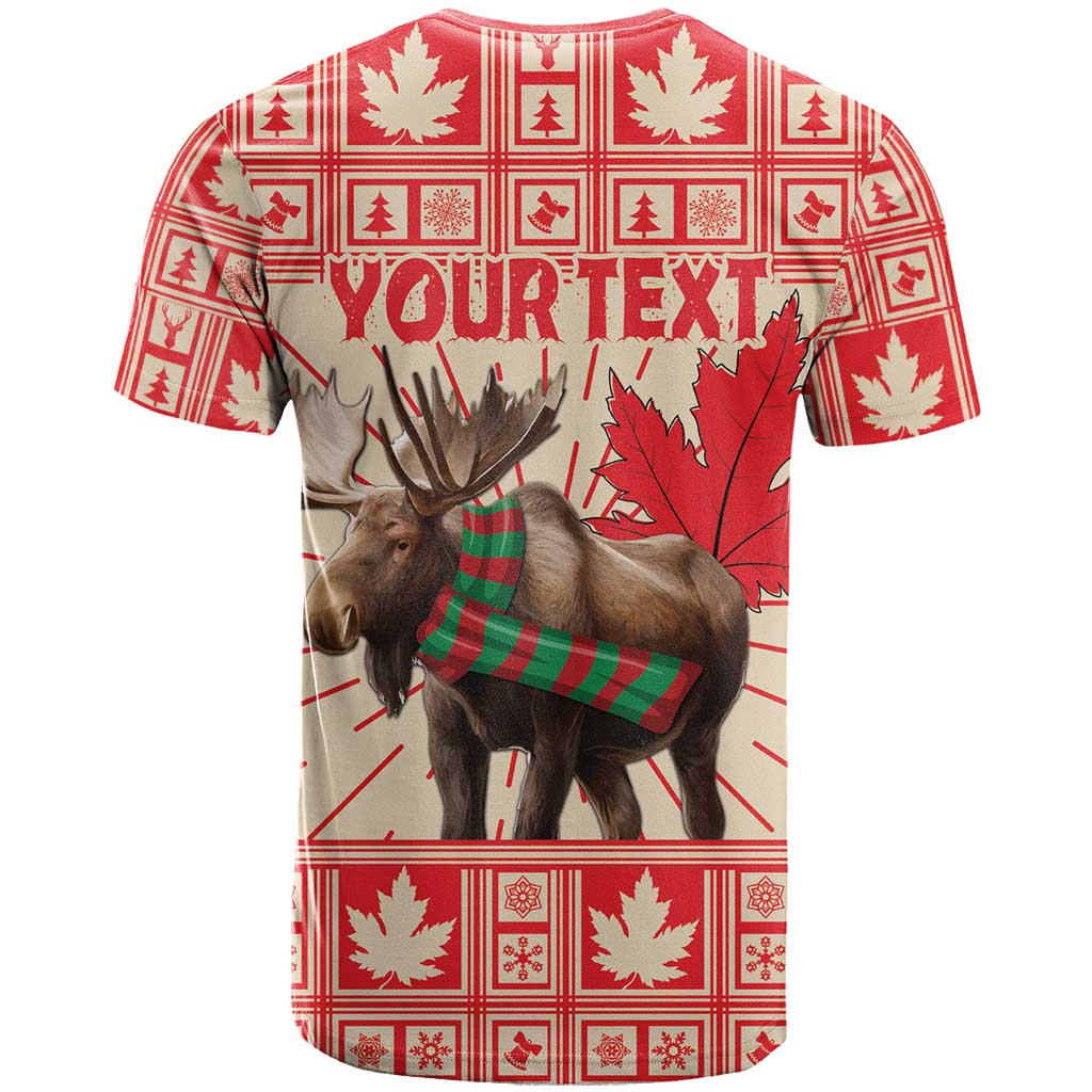 Personalized Canada Moose T Shirt Maple Leaf Christmas Lightning Art - Wonder Print Shop