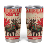 Personalized Canada Moose Tumbler Cup Maple Leaf Christmas Lightning Art - Wonder Print Shop