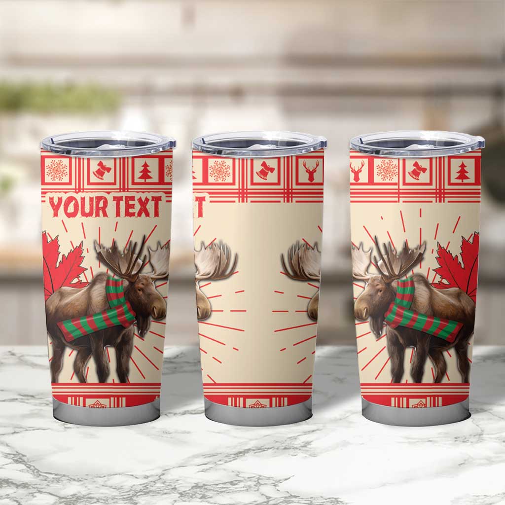 Personalized Canada Moose Tumbler Cup Maple Leaf Christmas Lightning Art - Wonder Print Shop