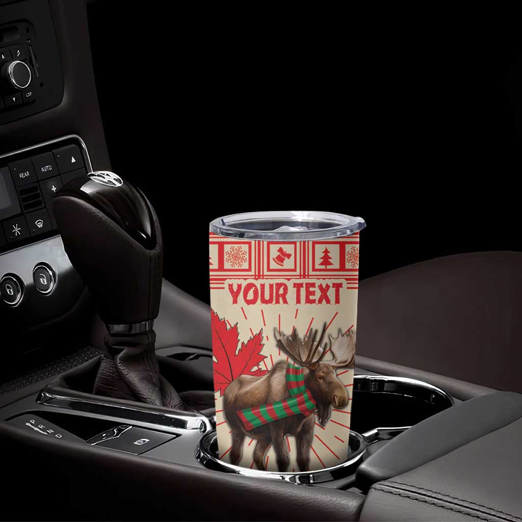 Personalized Canada Moose Tumbler Cup Maple Leaf Christmas Lightning Art - Wonder Print Shop