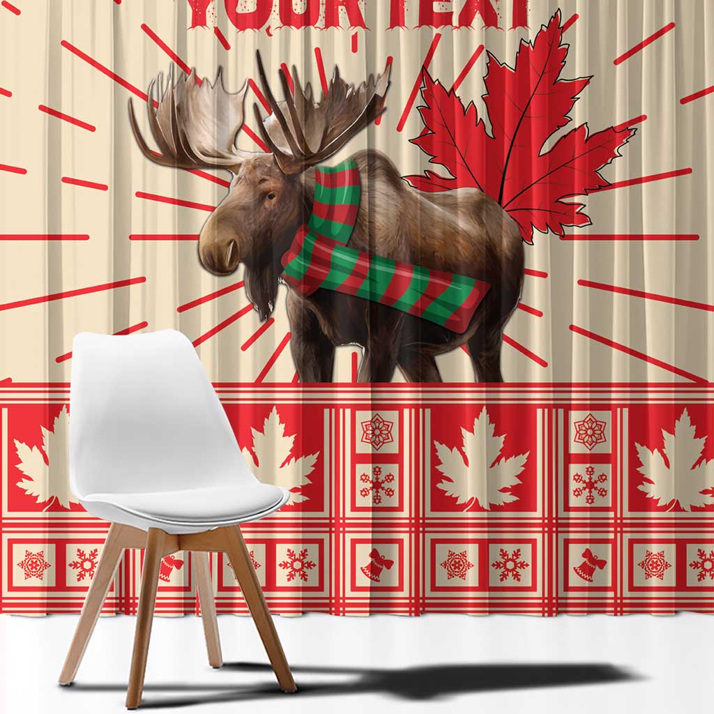 Personalized Canada Moose Window Curtain Maple Leaf Christmas Lightning Art - Wonder Print Shop