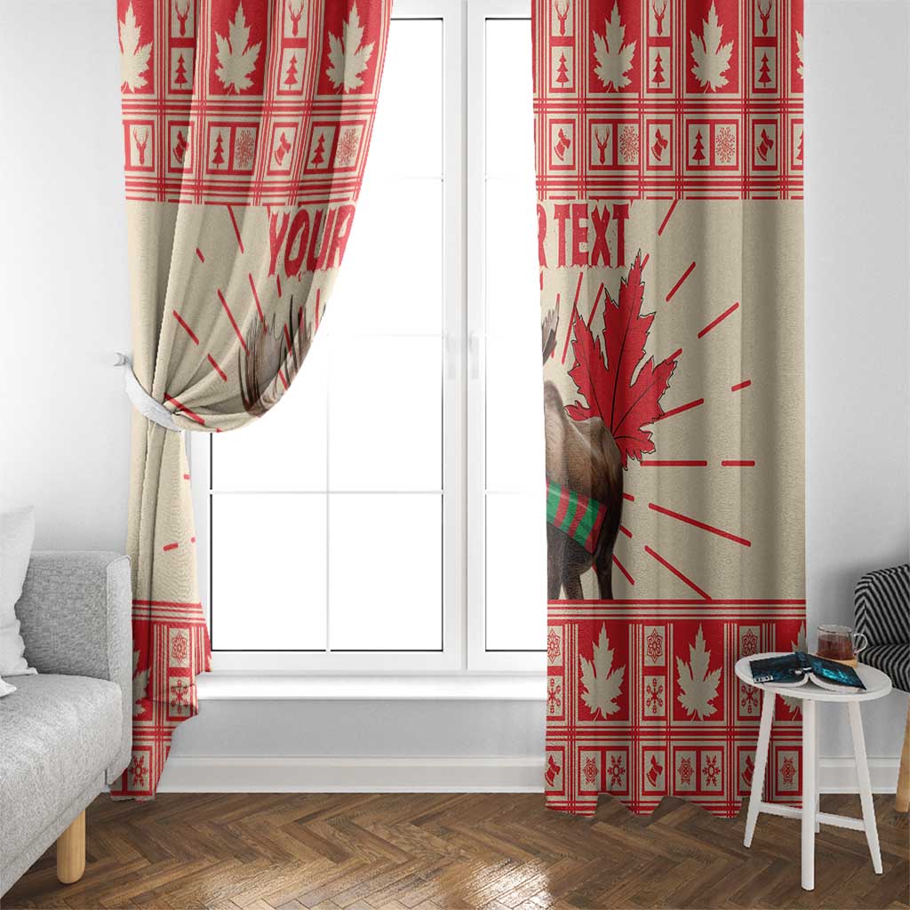 Personalized Canada Moose Window Curtain Maple Leaf Christmas Lightning Art - Wonder Print Shop