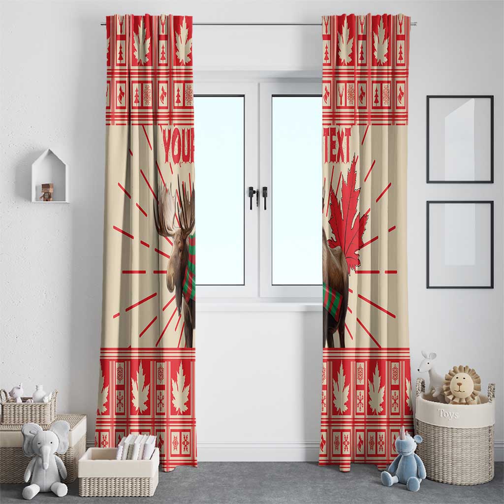 Personalized Canada Moose Window Curtain Maple Leaf Christmas Lightning Art - Wonder Print Shop