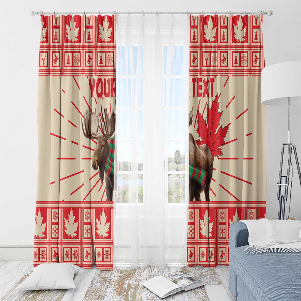Personalized Canada Moose Window Curtain Maple Leaf Christmas Lightning Art - Wonder Print Shop