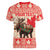 Personalized Canada Moose Women V-Neck T-Shirt Maple Leaf Christmas Lightning Art - Wonder Print Shop