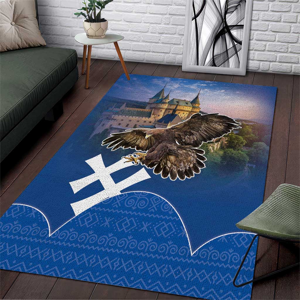 Slovakia Bojnice Castle Area Rug Golden Eagle With Slovak Pattern - Wonder Print Shop