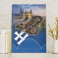 Slovakia Bojnice Castle Canvas Wall Art Golden Eagle With Slovak Pattern - Wonder Print Shop