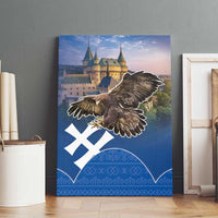 Slovakia Bojnice Castle Canvas Wall Art Golden Eagle With Slovak Pattern - Wonder Print Shop