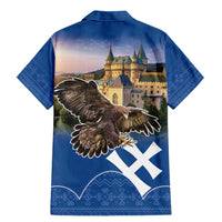 Slovakia Bojnice Castle Family Matching Mermaid Dress and Hawaiian Shirt Golden Eagle With Slovak Pattern - Wonder Print Shop