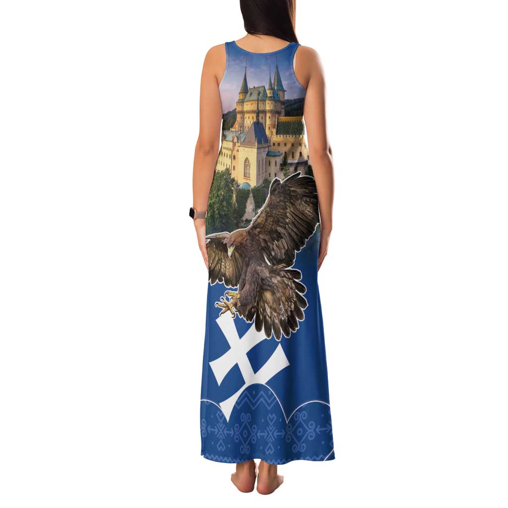 Slovakia Bojnice Castle Family Matching Tank Maxi Dress and Hawaiian Shirt Golden Eagle With Slovak Pattern - Wonder Print Shop