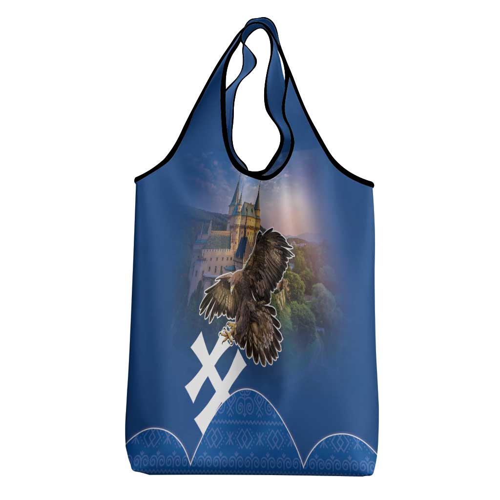 Slovakia Bojnice Castle Grocery Bag Golden Eagle With Slovak Pattern
