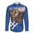 Slovakia Bojnice Castle Long Sleeve Button Shirt Golden Eagle With Slovak Pattern - Wonder Print Shop