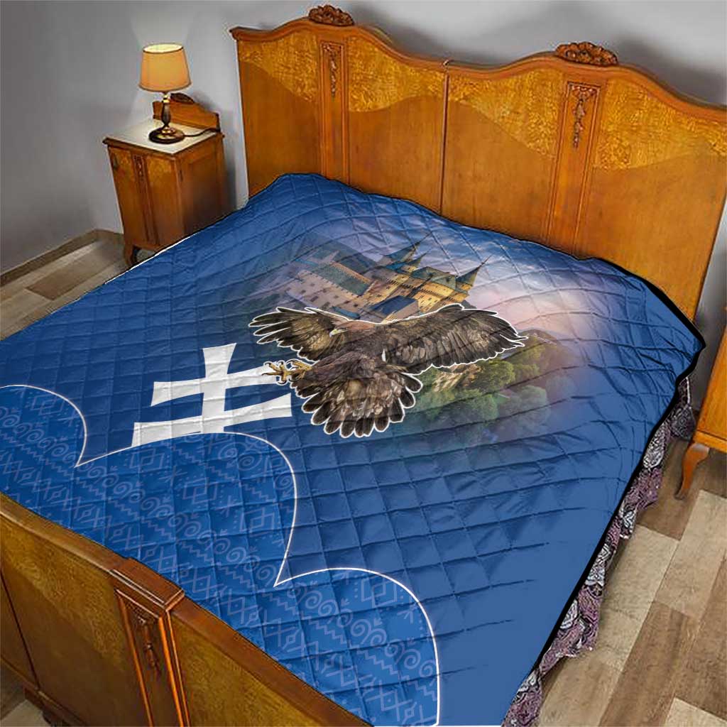 Slovakia Bojnice Castle Quilt Golden Eagle With Slovak Pattern - Wonder Print Shop