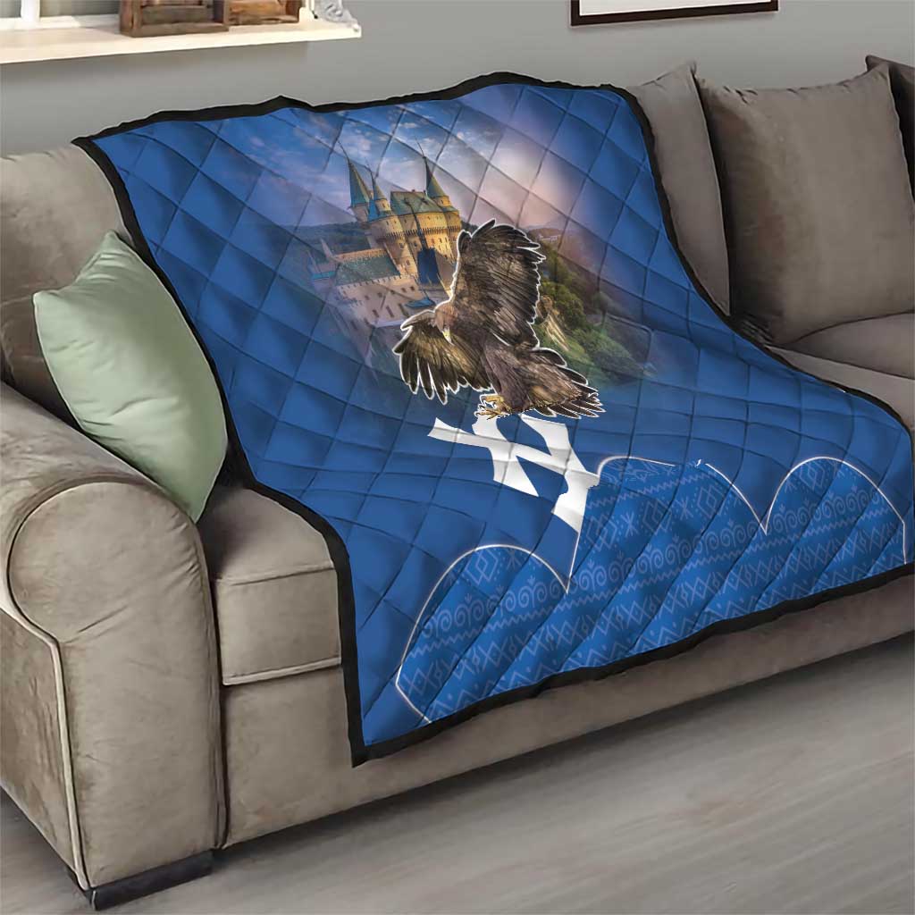 Slovakia Bojnice Castle Quilt Golden Eagle With Slovak Pattern - Wonder Print Shop