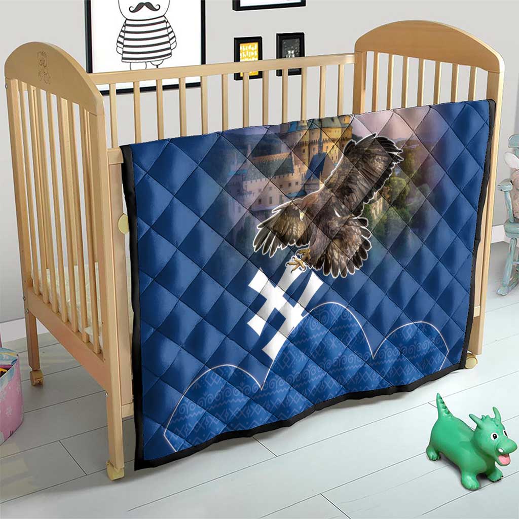 Slovakia Bojnice Castle Quilt Golden Eagle With Slovak Pattern - Wonder Print Shop